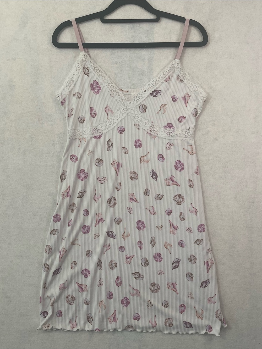 Laura Ashley Beach Sea Shell Babydoll Chemise Summer Mini Dress size M